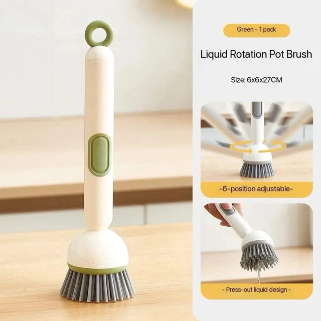 Rotatable Soap-Dispensing Cleaning Brush — Scrub Smarter, Not Harder