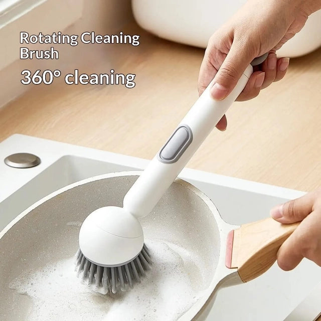 Rotatable Soap-Dispensing Cleaning Brush — Scrub Smarter, Not Harder