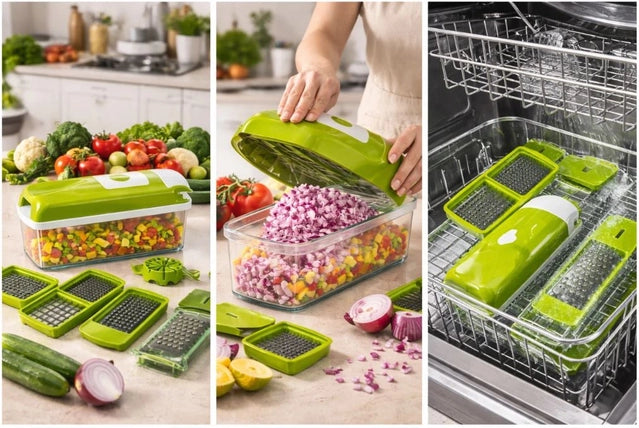 12-in-1 Vegetable & Fruit Chopper — Chop, Slice & Dice in Seconds